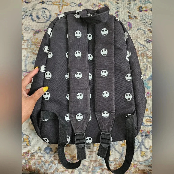 Loungefly Disney The Nightmare Before Christmas Jack Head Print Nylon Backpack. main image 9